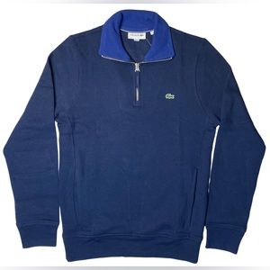 Lacoste Mens Long Sleeve 1/4 Zip Interlock Cotele Sweatshirt - SH3293-51-L6L
